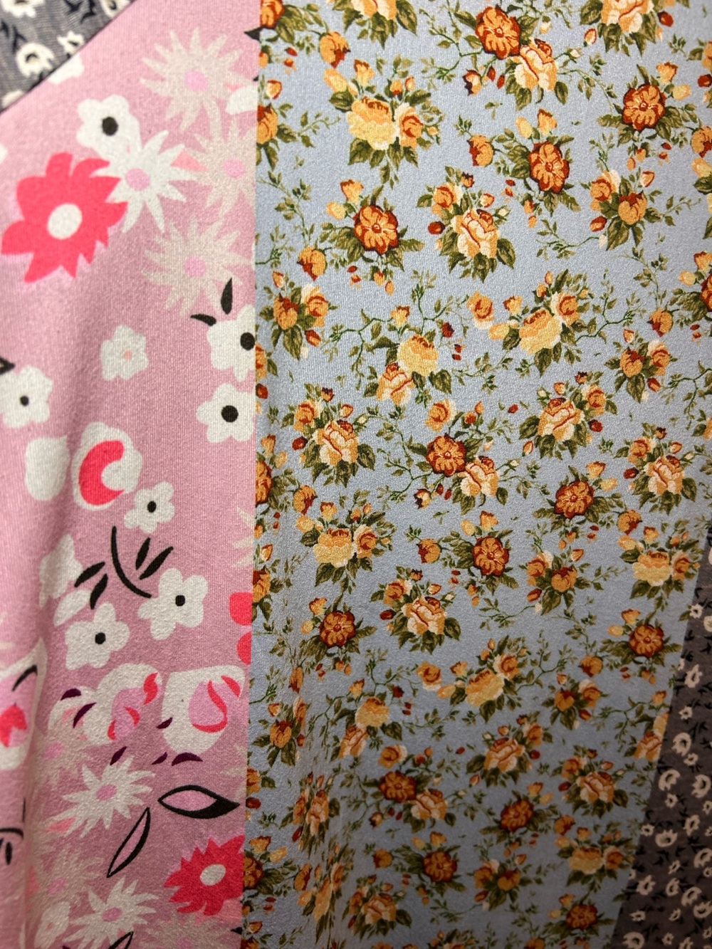 Patchwork Floral Long Sleeve Tunic - Pink, Blue, Gray - Picture 4 of 7